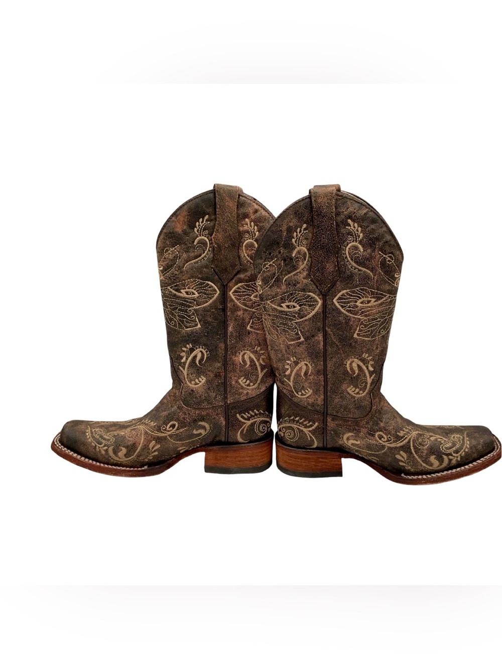 Corral Circle G Distressed Embroidered Western Boots 5 1/2